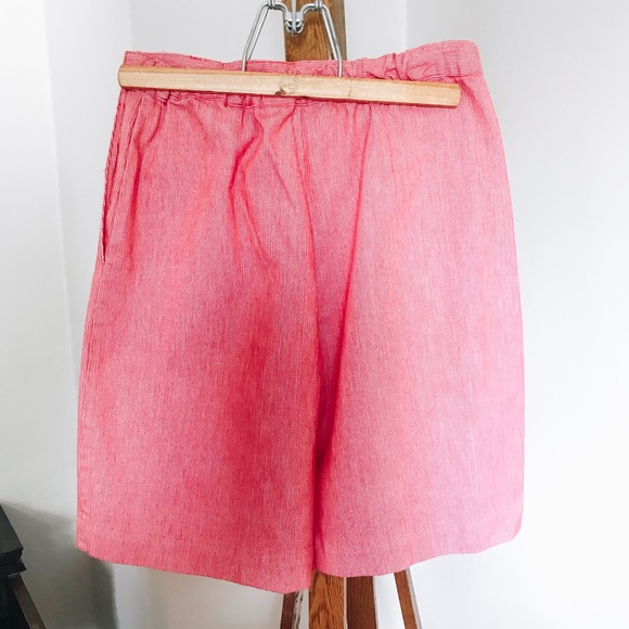 Vintage Pleated Red & White Culottes - Picture 4 of 10